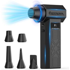 PECODE Compressed Air Duster-280000RPM Electric Air Duster,4-Gear Adjustable Super Power Air Blower,Rechargeable Mini Blower with Fast Charging for PC,Keyboard,Camera,Car,Snow,House & Outdoor Black
