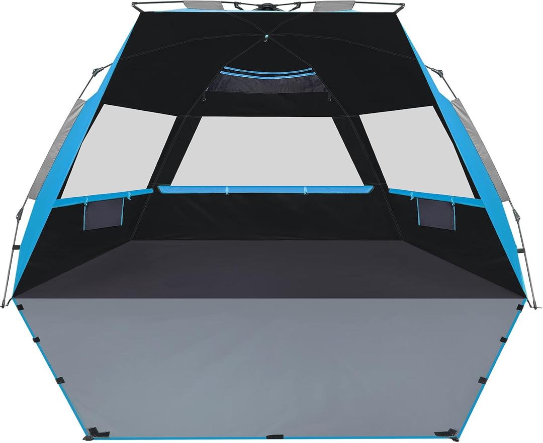 SEBOR Beach Tent, Deluxe XL Pop-up Beach Tent for 4-6 Person, UPF 50+ with Dark Shelter Technology, Easy Set Up and Portable Beach Tent Sun Shelter