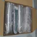 50PCS 12 oz Clear Plastic Cups with Lids and Dark Green Straws, Round Bottom Disposable To Go iced Coffee Cups, Small Bubble Tea Smoothie Cups for Drink Shops, Picnic, Takeout, Party, Office