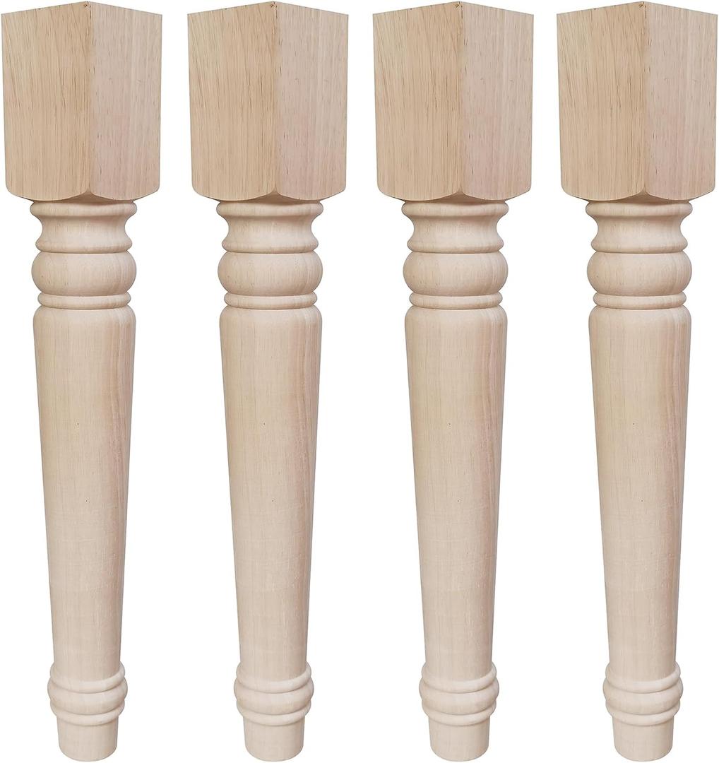 29 Inch Wood Table Legs Unfinished Wooden Coffee Table Legs for Furniture Set of 4 Unfinished Wood Furniture Legs DIY Bench/Desk/Dinning Table (29 Inch)