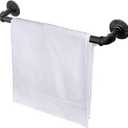 Industrial Pipe Towel Rack Towel Bar, Heavy Duty Wall Mounted Rustic Farmhouse Bath Towel Holder for Bathroom (Black, 18 Inch)