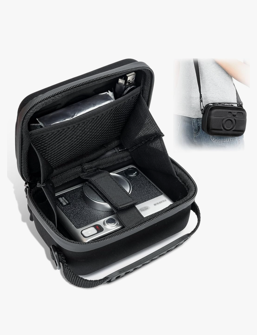 JJC Protective Carrying Case for Insta Mini EVO Mini Liplay,Compact Camera Travel Pouch for Fujifilm Fuji Insta Liplay EVO X100VI X100V X100F, Hard Camera Storage Bag with Handle Shoulder Strap