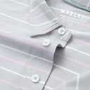 M MAELREG Boys Polo Shirt Short Sleeve Performance Moisture Wicking Dry fit Casual Striped Golf Shirts for Boys (Gray)