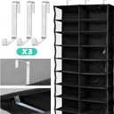 Sweatshirt Storage Hanging Organizer 26 Clear Pocket Hanging Sweatshirt Rack Holder Pockets Wall Shoes Bag Portable Closet Wardrobe for Closet Storage Men Women Handbags (Black)