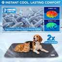 PetAmi Waterproof Cooling Mat for Dog, Premium Pet Cooling Blanket for Bed Crate, Anti Slip Indoor Dog Cool Pad for Sleeping, Q-MAX Large Sofa Couch Cover Mat for Cat, Grey, 60x80