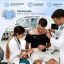 Magnetic Post Surgery Shirt for Men Women Tear Away Clothing Easy One-Handed Dressing Shoulder Surgery IV Access Dialysis (Black, M)