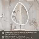 Niccy Irregular LED Bathroom Mirror, 20"x28" Asymmetrical Backlit Vanity Wall Mirrors, Frameless Lighted Mirrors for Bedroom, Living Room, Modern Smart-Mirror with Anti-Fog, Dimmable, Memory Function