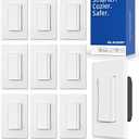 ELEGRP Smart Dimmer Light Switch DPR30, 2.4GHz Wi-Fi Dimmer Switch Compatible with Alexa and Google Assistant, Single Pole/3 Way, Needs Neutral Wire, No Hub Required, UL Listed, Matte White, 10 Pack