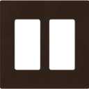 Lutron Claro Light Switch Cover Plate, 2 Gang Wallplate, for Decorator Light Switches, Rocker Light Switch Cover, Outlet Cover, Screwless Switch Plate Cover, Gloss, CW-2-BR, Brown