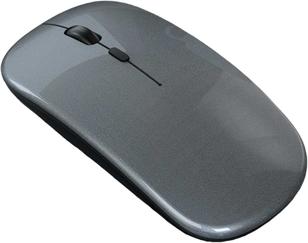 Battery Wireless Mouse, 2.4G Noiseless Mouse with USB Receiver - Slim Portable Computer Mice, 3 DPI Quiet Silent Optical Laptop Mice for PC, Tablet, Laptop Notebook Computer- Grey