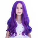 Blue Purple Wig Kids Wig Long Wavy Wig Child Size Heat Resistant Synthetic Hair Wig Girls Cosplay Costume Wig (Blue Purple)