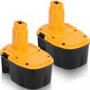 2 Pack Upgraded 3.6Ah DC9091 Replacement Battery Compatible with Dewalt 14.4V Battery Ni-MH XRP DW9091 DW9094 DE9031 DE9038 DE9091 DE9092 DE9094 DE9502 Cordless Power Tools(Yellow)