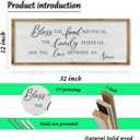 ZZJJHYWGQ Bless The Food Before Us Wall Decor Kitchen Christian Blessing Sign 32"12" Christian Grateful Family Quote Farmhouse Dining Room Large Catholic Wooden Frame Wall Hanging Art (Wood)