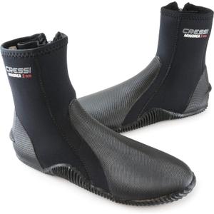 Cressi Neoprene Adult Anti-Slip Sole Boots - for Water Sports: Scuba Diving, Snorkeling, Diving, Rafting, Windsurfing (US Man 5 | US Lady 6, Black/Black)