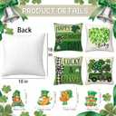 2 x Lucky St. Patrick's Day 4PCS 18x18 Inch Velvet Throw Pillow Covers,Classic Farmhouse Decorative Square Cushion Cases for Sofa Couch