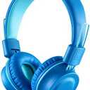 iRAG J01 Kids Headphones Foldable Stereo Tangle-Free 5ft Long Cord 3.5mm Jack Plug in Wired On-Ear Headset for iPad/Amazon Kindle Fire/Toddler/Boys/Girls/School/Laptop/Tablet(Ocean Blue)