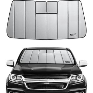 Pigenius Upgraded Windshield Sun Shade for Chevy Colorado/GMC Canyon 2015-2022,Front Window Sunshade,6 Layers Sun Shield,Block UV Rays Dashboard Shield,Insulation Sun Shade Accordion Fold