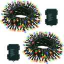 2 Pack String Lights Battery Operated, Each 23ft 70 LED Christmas Lights with Timer 8 Modes Twinkle Fairy String Lights for Indoor Outdoor Wedding Garland Xmas Tree Decoration (Multicolor)