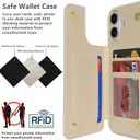 iCoverCase Compatible with iPhone 16 Wallet Phone Case with Card Holder for Women Men, [RFID Blocking] Card Slots PU Leather Protective Wallet Case 6.1 Inch (Beige)