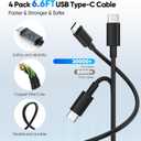 2 Pack USB C Charger Block 60W, 4-Port GaN5 Super Fast Phone Charger, Type C Charging Block PD 20W & QC 20W with 6.6FT USB C Cables for iPhone 17 Air/17/16/15 Pro Max Samsung Galaxy S24