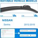 CJPPPZIW Windshield Wipers -28"+15" Replacement for 2012-2019 Nissan Sentra,OEM Quality Premium All-Season Wiper Blades (Set of 2)