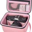 Vlogging Camera Case Compatible with for Duluvulu/for VJIANGER/for JGIPL/for TEBNGIHNM 4K Digital Cameras for Youtube. Vlog Camera Carrying Storage for Lens, Cable and Other Accessories - Pink