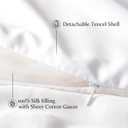 CUDDLE DREAMS Silk Comforter with Tencel Lyocell Cover, Natural, Breathable, Cooling, Lightweight for Summer (White, Queen)