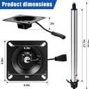 SP-37904 2-Inch Boat Seat Telescopic Pedestal, 3/8" (13"-19") (24"-30") Adjustable Height, Heavy Duty Marine Seat Extender for Fishing & Pontoon Boats