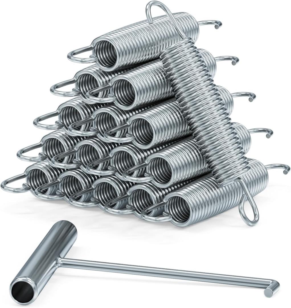 Trampoline Springs Heavy Duty Stainless Steel Replacement,16-Pack with T-Hook and Pulling Tool,5.5-7 Inch