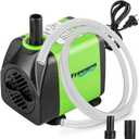 FREESEA Aquarium Submersible Fountain Pump: 160GPH 10W Adjustable Quiet Water Pumps with 3.3ft Tubing Hose for Small Fish Tank | Pond | Outdoor | Hydroponic (Green)