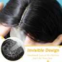 TYQ Hair Toppers for Women with Thinning Hair,14 Inch 360 3D Synthetic Curly Wavy Side Part Clip in Bangs(Brown Black)