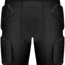 MK MOSSE KARNE Youth Kids 5-Pad Football Girdle Padded Compression Shorts Rib Protectors Pants for Snowboard,Skate,Rugby Youth Adult Black Size M