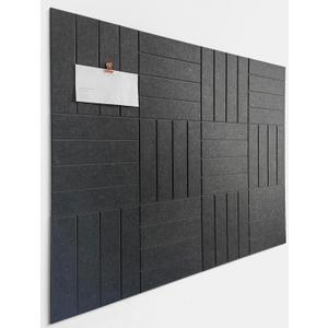 Felt Bulletin Board Tiles | Modern Cork Board Alternative | Large Cork Boards for Walls | Aesthetic Felt Wall Panels for Office & Home Decor | Pinboard & Photo Board (12-Pack) | Gray Black