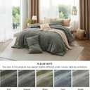 Bedsure Comforter Set King Size - Cotton Fabric with Microfiber Inner Fill, Grayish Olive Green PureWoven Bed Set for All Seasons, 3 Pieces, 1 Comforter (104" x 90") and 2 Pillow Cases (20" x 36")