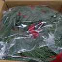 Janinka 6 Pcs Christmas Wreath for Windows 11.8 Inch Christmas Window Decorations Cabinet Wreaths with Red Bow Greenery Artificial Hanging Garlands for Fireplaces Window Home (Norfolk)