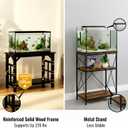 Colingmill 20 Gallon Fish Tank Stand, Solid Wood Heavy Duty Aquarium Terrarium Stand for Home Office Fish Tank Shelf Table, Black, 25.5 x 14 x 24.4 Inch