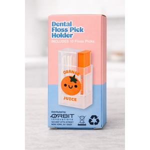 Orange Juice Box Floss Dispenser, Pack Of 4