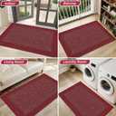 BEQHAUSE Indoor Door Mat 20" x 32", Dirt Trapper Door Mats Non-Slip Entryway Rugs Washable, Resist Dirt Absorbent Welcome Mat, Low Profile Floor Mats for Front Back Door and Entryway, Red