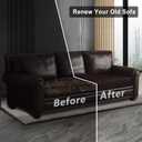 Leather Look Couch Cushion Covers Sofa Seat Slipcovers Sets Couches Furniture Protector for Sectional Armchair Loveseat Pets Kids Stretch Spandex Fabric (1 Cushion XL Sofa, Chocolate)