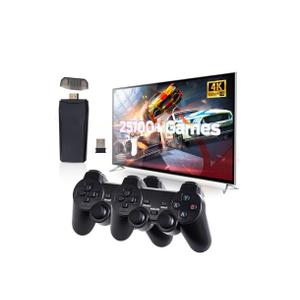 Wireless Retro Game Console, Retro Gaming Console with Built-in 9 Emulators, 25100+Games, 4K HDMI Output, Dual 2.4GHz Wireless Controller, Plug and Play Video Game Console (Black)