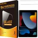 Qularlans 2 Pack Screen Protector for iPad 9th/8th/7th Generation 10.2 Inch (2021/2020/2019), 9H Tempered Glass Film, HD Clear, Apple Pencil Compatible, Case Friendly Anti-Scratch