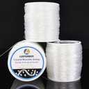 0.8 mm Stretchy Bracelet String, 3 Rolls Durable Elastic String, Clear Bead Cord for Bracelets, Necklaces, Beading, and Jewelry Making (300 m)