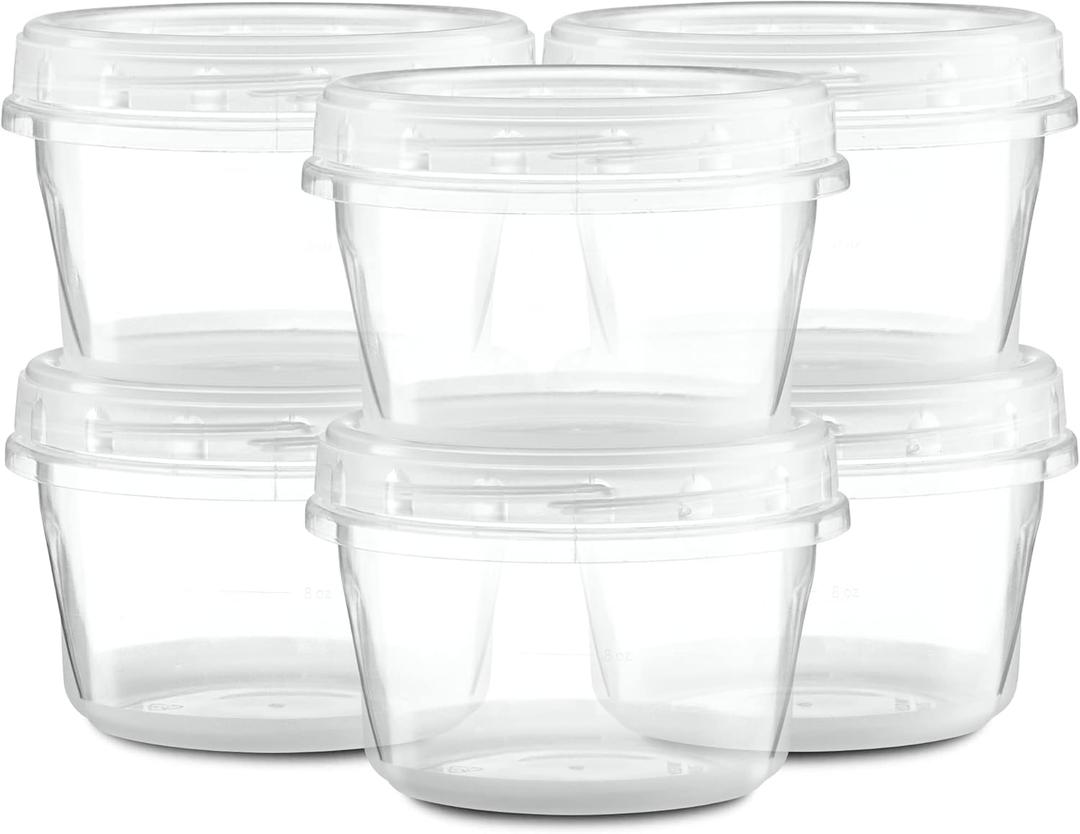 ELEGANT DISPOSABLES (16 Ounce 10 Pack) Clear Twist cap Containers with Screw on Lids Twist Top Food Storage Freezer Containers