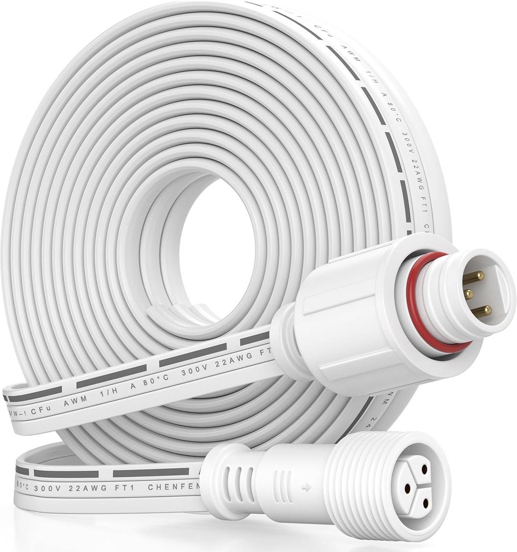 10FT Extension Cable for E-fy Permanent Outdoor Lights E22, S4 - HP5, IP68 Waterproof Extension Cord Compatible with E-fy E22/S4 for Christmas-Holiday (10 Ft Extension Cable)