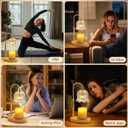 Electric Candle Warmer Lamp with Timer - Flame-Free 4-Level Dimming, Height Adjustable Gifts for Mom Women Friend, Birthday Housewarming Home Bedroom Decor (Transparent-golden Pole)