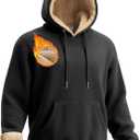 Boladeci Men's Sherpa Lined Hoodie Sweatshirts Heavy Fleece Cotton for Winter Cold Weather (X-Large, Black)