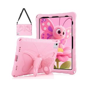 for iPad 10th Generation Case Kids 10th Gen 2022 10.9 Cases with Butterfly Stand Shoulder Strap Cute Cartoon Kawaii for Girls Women Lightweight Design Case for iPad 10th, PinkAmazon's Choice