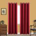 KOUFALL Red Curtains 2 Panels for Bedroom Living Room,Blackout Window Room Darkening Grommet Curtain Drapes, 29.5x31.5Inc 