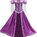 Purple Dress Halloween Cosplay Costume Princess Lepe Dress Purple Magic Dress (XX-Large)
