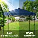8x8ft Canopy Replacement Top Cover with Air Vent, UV Protected & Waterproof Pop-up Canopy Roof, Adjustable Elastic Straps for Outdoor Patio Garden Sun Shade Tent (Frame not Include) (Blue)